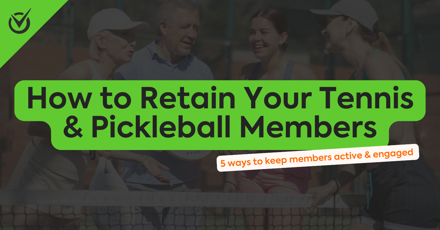 Smiling players with tennis rackets on a court. Text: "How to Increase Your Tennis & Pickleball Members"