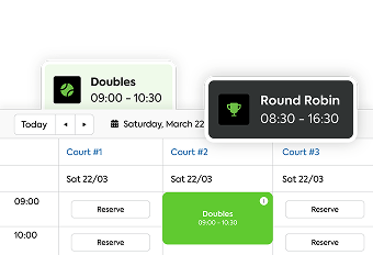 Small Feature Graphics 1 Tennis schedule with doubles and round robin events on march 22