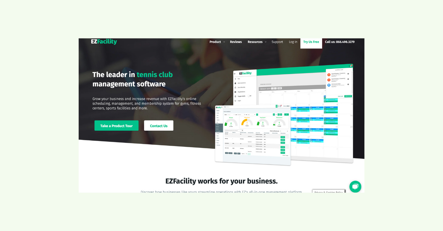 Image of EZFacility website