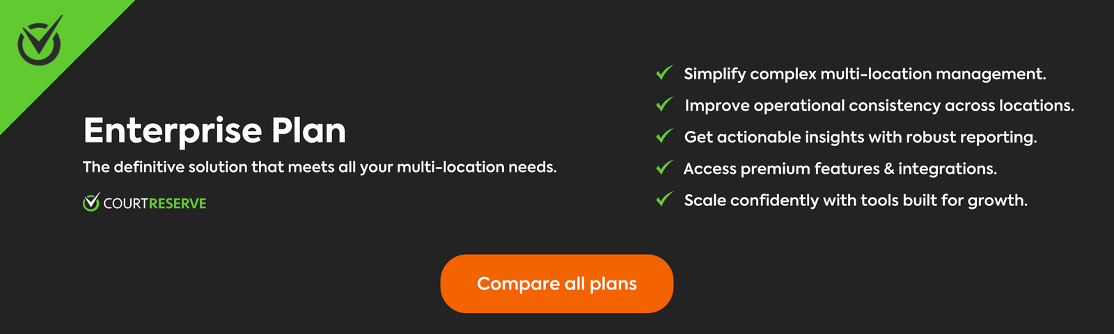 Breakdown of CourtReserve's Enterprise plan.