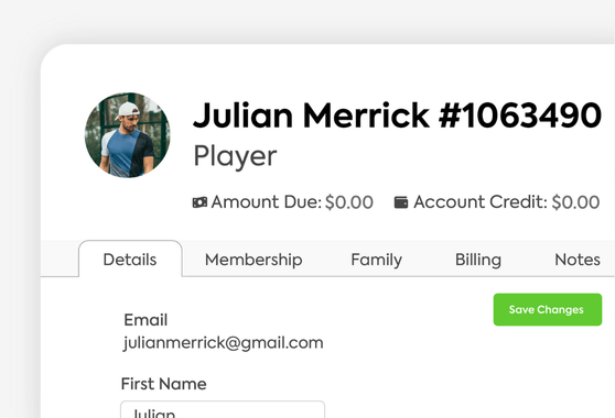 Julianmerrick@gmail.com account details, amount due $0.00, account credit $0.00