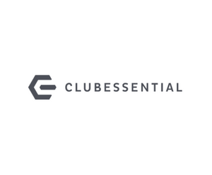 Gray clubessential logo with stylized letter e