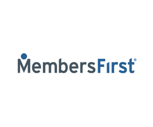 MembersFirst logo with blue and gray text