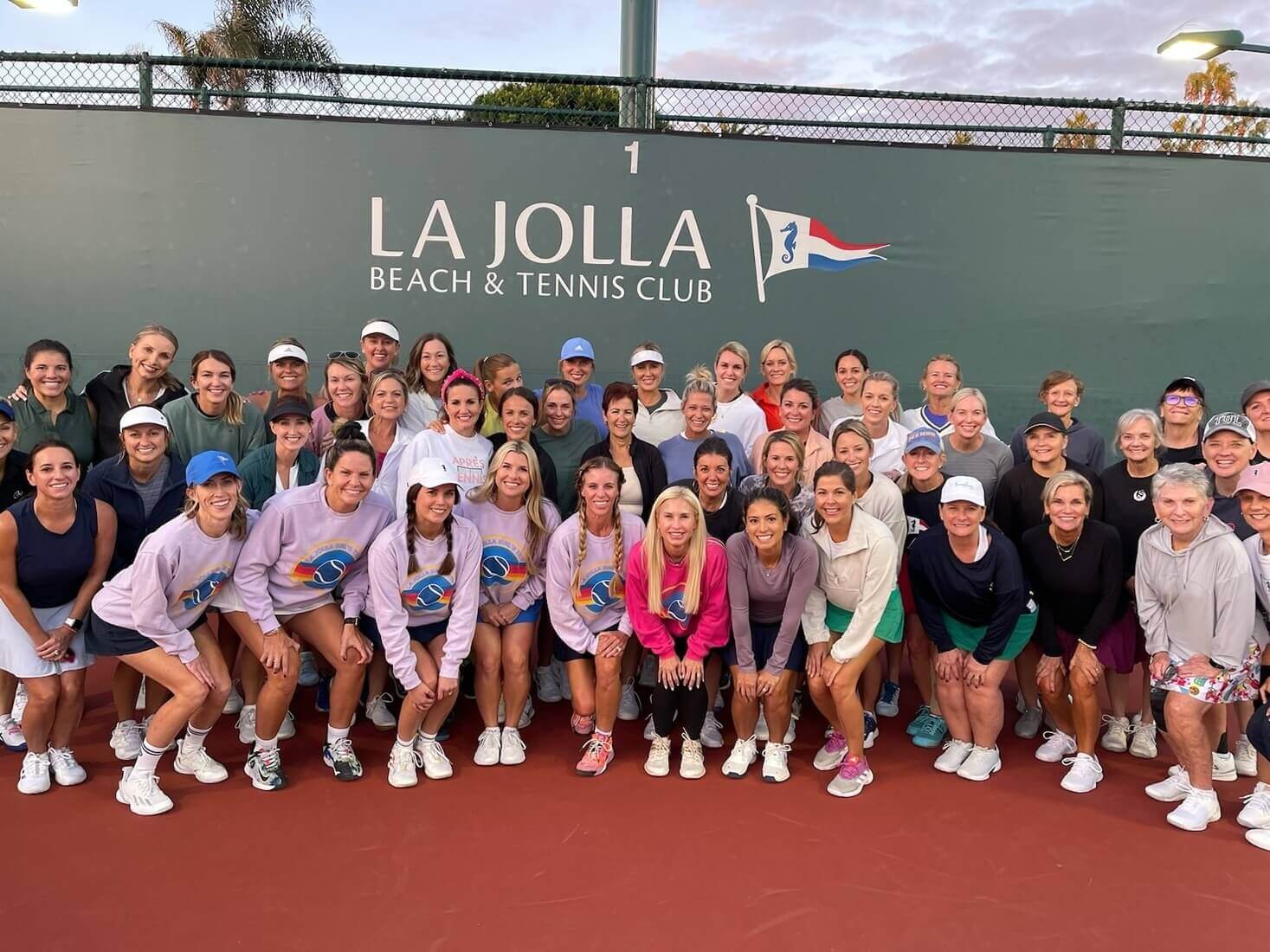 group photo of tennis players on la jolla court
