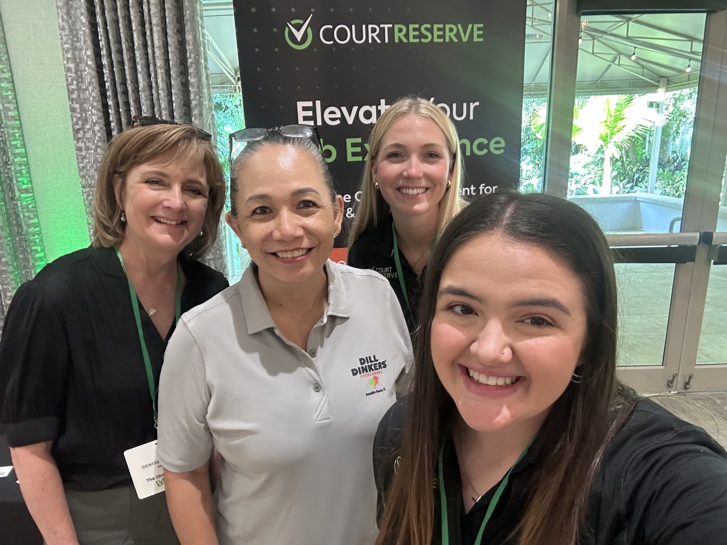 Dill Dinkers club leaders pose with CourtReserve team at trade show