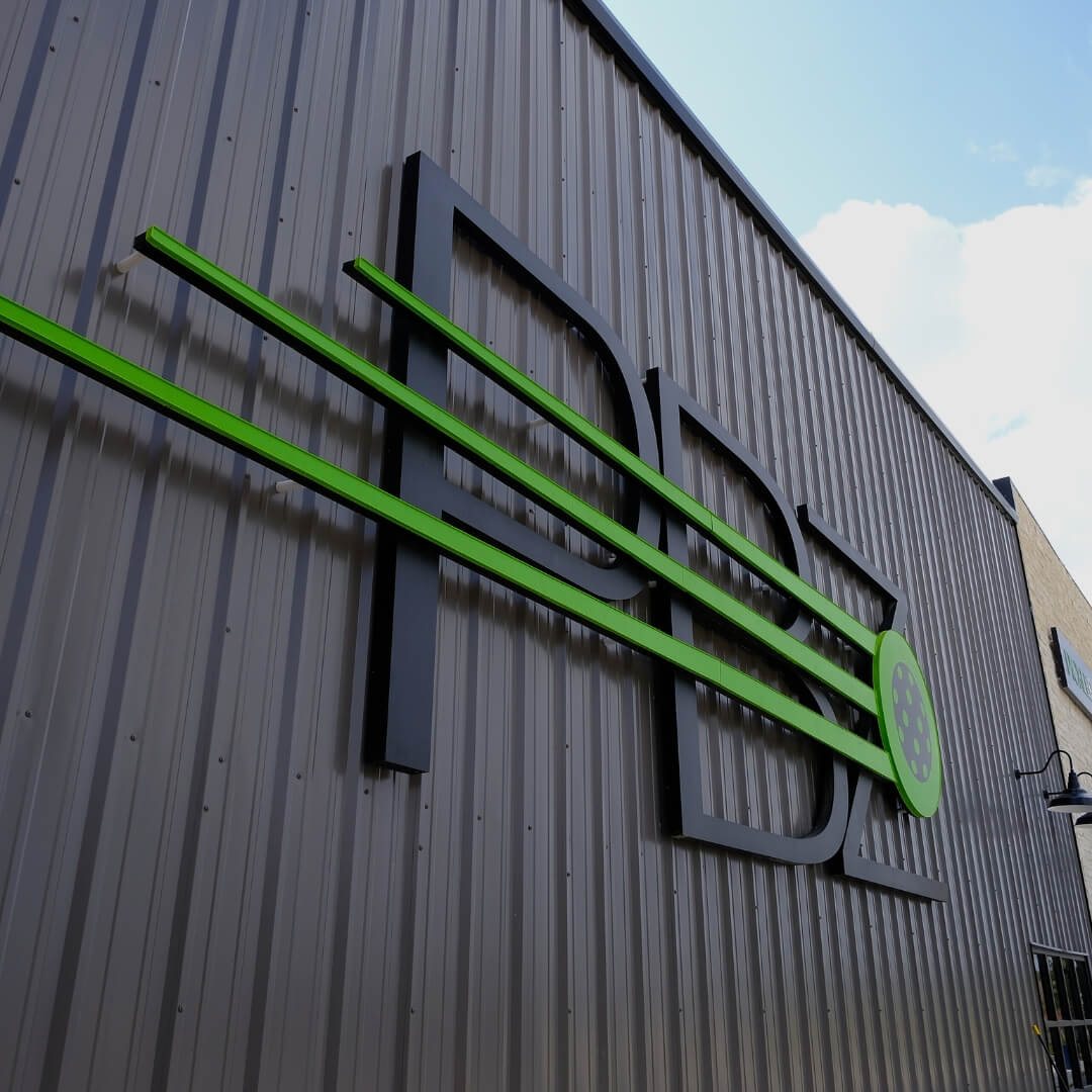 Exterior sign of Pickleball Zone in Porter, TX