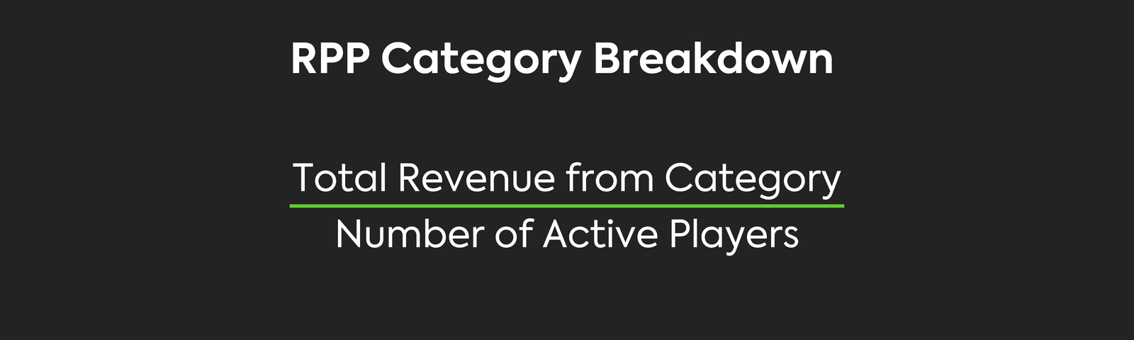 Formula for calculating RPP by category.