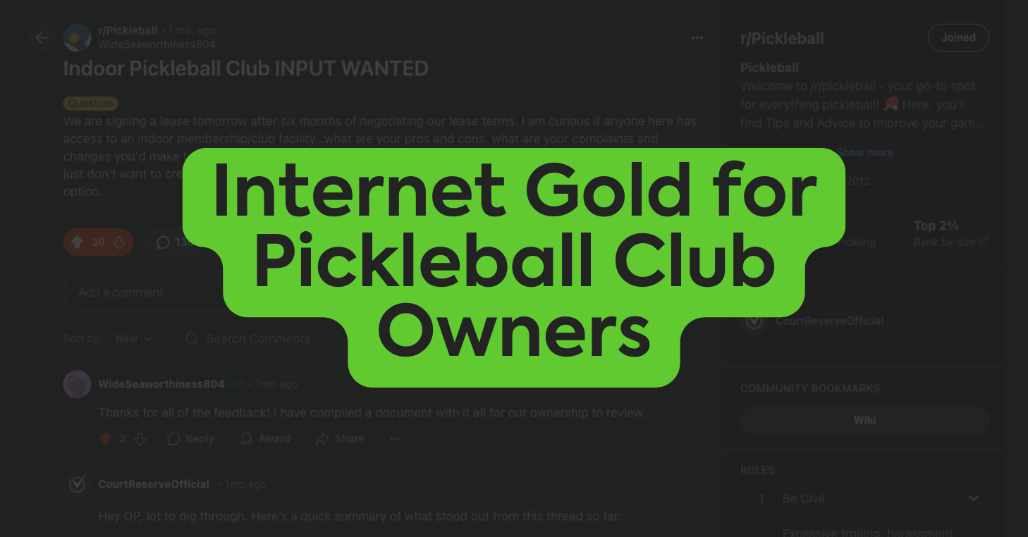 What a Reddit Thread Taught Me About Opening a Pickleball Facility (And Using the Power of Small Data in Your Club Strategy)