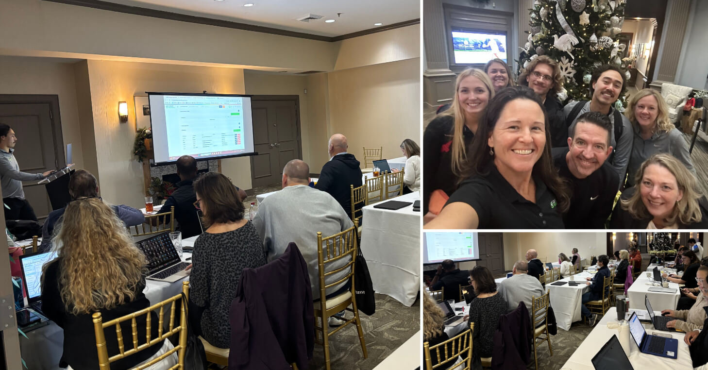 Photo collage of CourtReserve's team and attendees at Catalyst user conference in Charlotte, NC 2024.