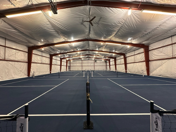 Indoor courts at Bozeman Classic Pickleball Club.