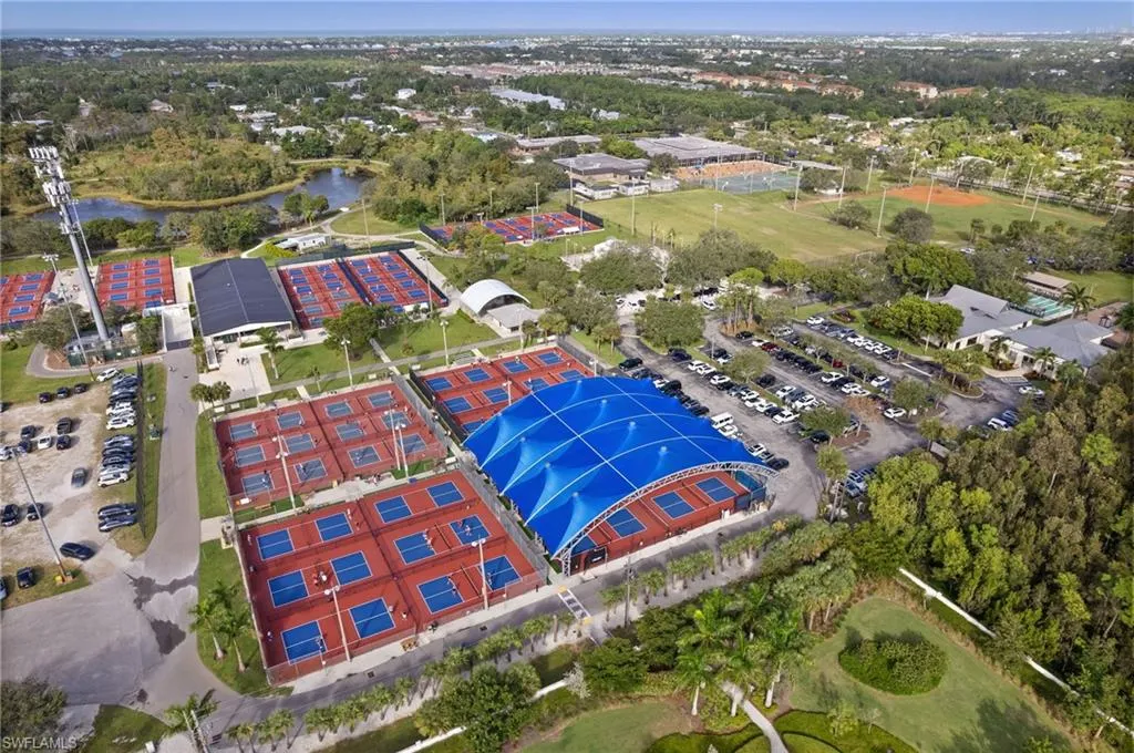 Full aerial view of US National Pickleball Center complex.