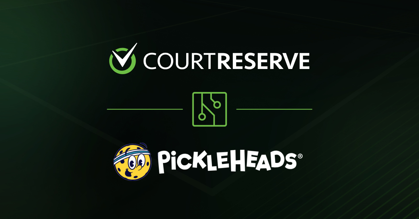 CourtReserve and Pickleheads logos connected by an integration icon
