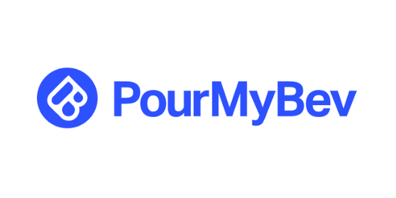 CourtReserve Integration Partner PourMyBev PourMyBev logo with blue text and symbol