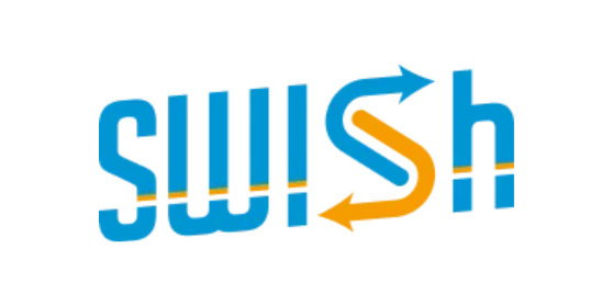 CourtReserve Integration Partner Swish Swish logo with arrows through letter s in blue and orange