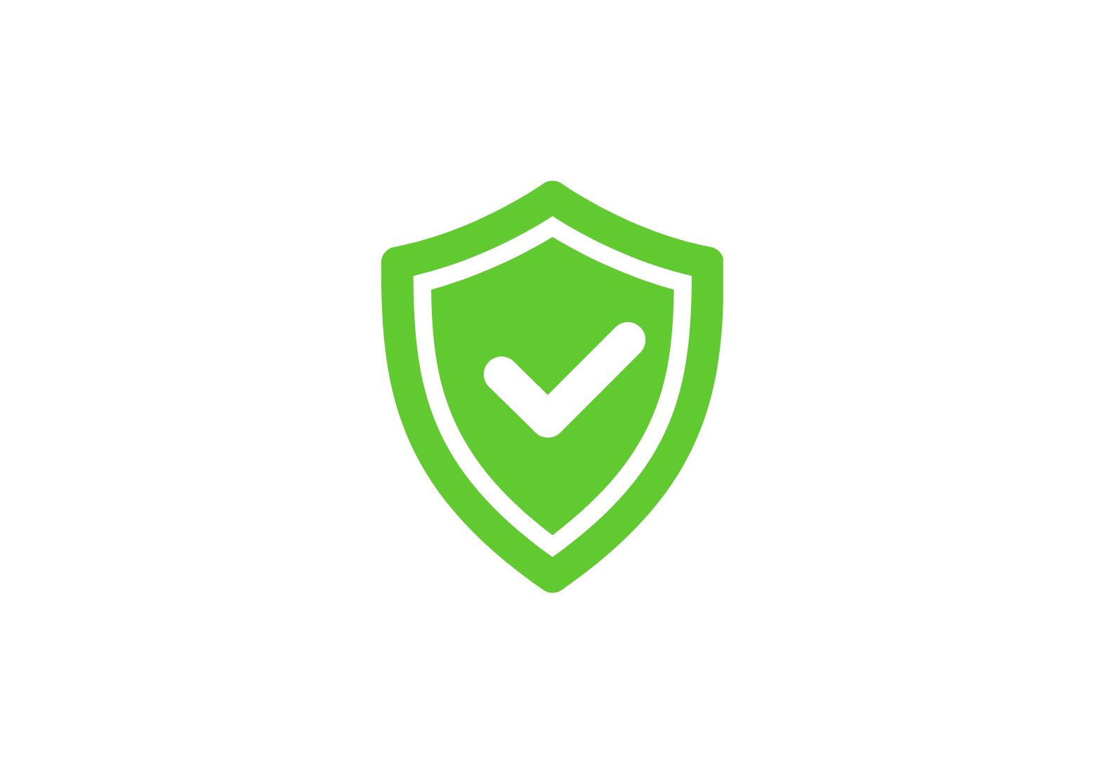 Green shield with a white check mark